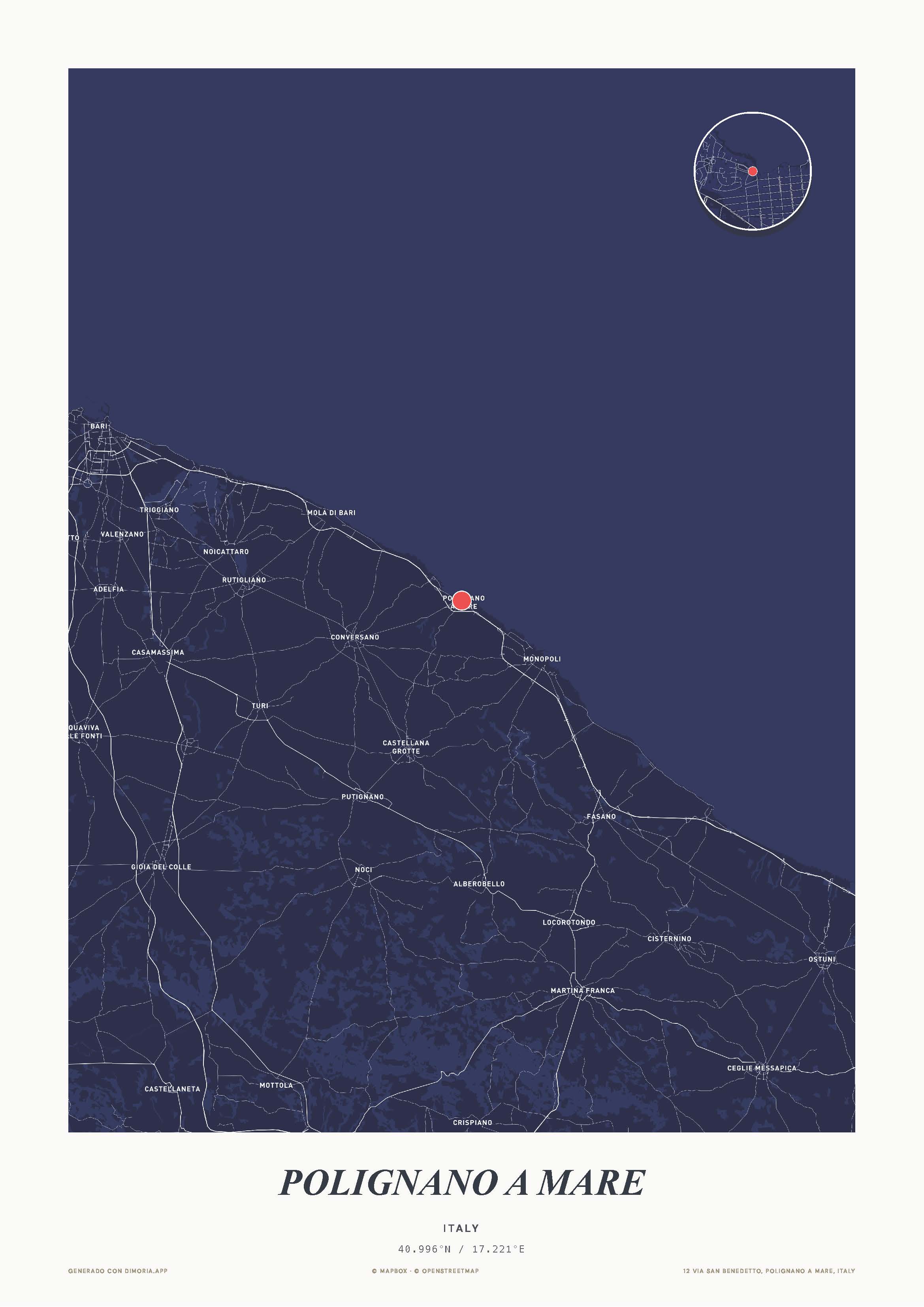 Mapa Atlas — Polignano a Mare